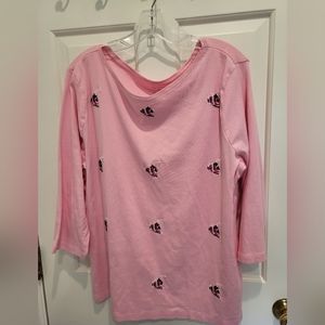 Talbots 3/4 length sleeve top with beading detail
